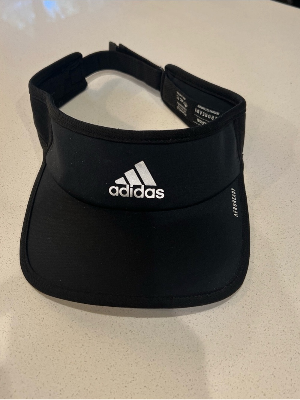 adidas Unisex Black Visor with White Logo